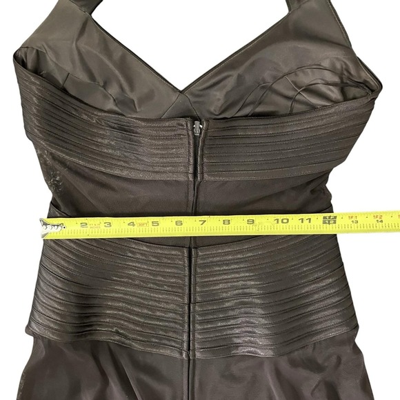 Cacheé Brown Halter Neck Ruched Mermaid Gown Formal Evening Dress Size 2 - Picture 12 of 14